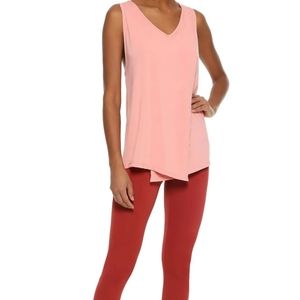 Iris & Ink Layered stretch-jersey tank in Coral